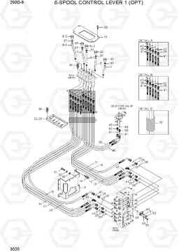 3020 6-SPOOL CONTROL LEVER 1 (OPT) 250D-9, Hyundai