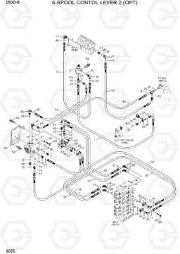 3025 6-SPOOL CONTROL LEVER 2 (OPT) 250D-9, Hyundai