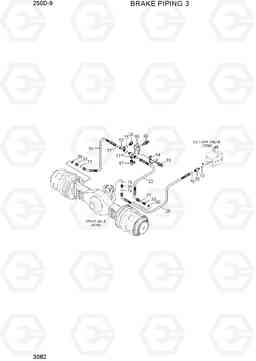 3082 BRAKE HYD PIPING 3 250D-9, Hyundai