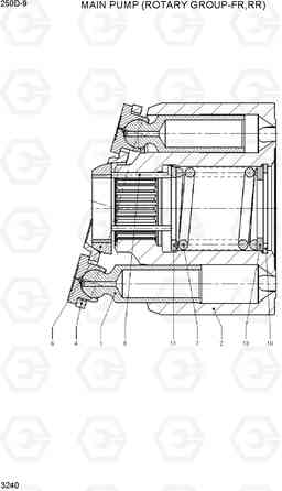 3240 MAIN PUMP (ROTARY GROUP-FR,RR) 250D-9, Hyundai