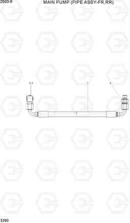 3260 MAIN PUMP (PIPE ASSY-FR,RR) 250D-9, Hyundai