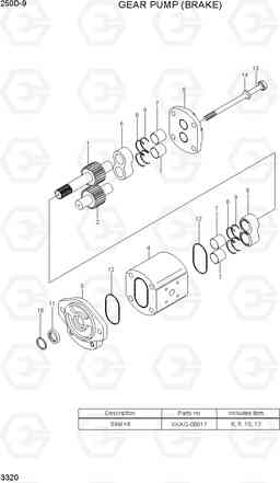 3320 GEAR PUMP (BRAKE) 250D-9, Hyundai