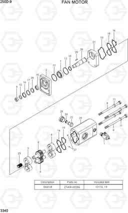 3340 FAN MOTOR 250D-9, Hyundai