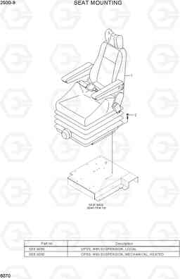 6070 SEAT MOUNTING 250D-9, Hyundai