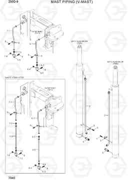 7040 MAST PIPING (V-MAST) 250D-9, Hyundai