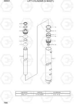 7065 LIFT CYLINDER (V-MAST) 250D-9, Hyundai