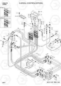 3031 5-SPOOL CONTROL(OPTION) 250D-7E, Hyundai