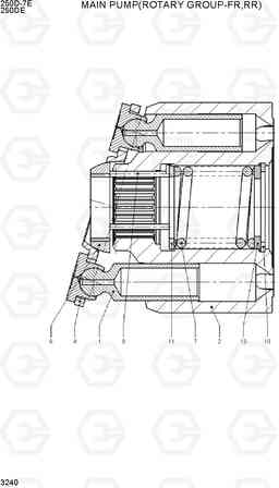 3240 MAIN PUMP(ROTARY GROUP-FR,RR) 250D-7E, Hyundai