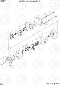 3330 GEAR PUMP(FAN DRIVE) 250D-7E, Hyundai