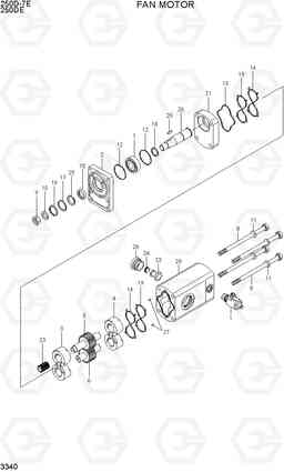 3340 FAN MOTOR 250D-7E, Hyundai