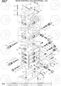 3430 MAIN CONTROL VALVE(5-SPOOL, 1/2) 250D-7E, Hyundai