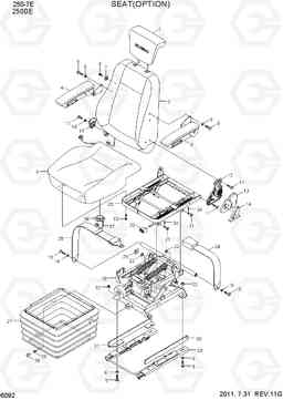 6092 LONG BACK,W/O HEATED,LEATHER 250D-7E, Hyundai