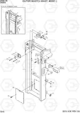 7015 OUTER MAST(V-MAST,#0097-) 250D-7E, Hyundai