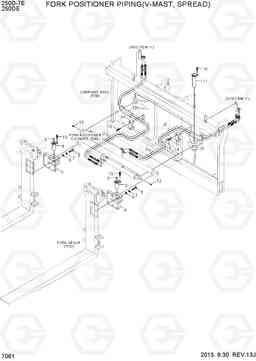 7061 FORK POSITIONER PIPING(V-MAST,SPREAD) 250D-7E, Hyundai