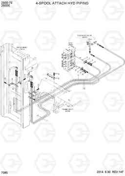 7085 4-SPOOL ATTACH HYD PIPING 250D-7E, Hyundai