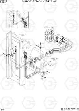 7095 5-SPOOL ATTACH HYD PIPING 250D-7E, Hyundai