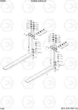 7100 FORK GROUP 250D-7E, Hyundai