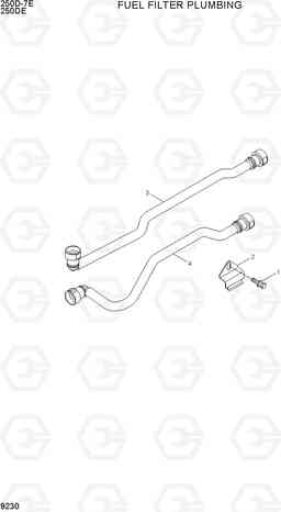 9230 FUEL FILTER PLUMBING 250D-7E, Hyundai
