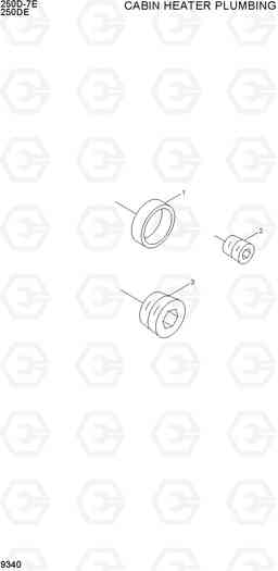 9340 CABIN HEATER PLUMBING 250D-7E, Hyundai