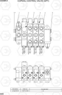 3020 4-SPOOL CONTROL VALVE (OPT) 25/30BR-9, Hyundai