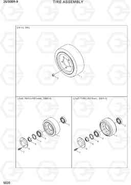 5020 TIRE ASSEMBLY 25/30BR-9, Hyundai