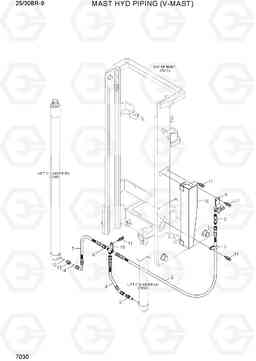 7030 MAST HYD PIPING (V-MAST) 25/30BR-9, Hyundai