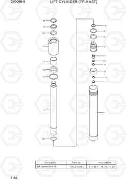 7150 LIFT CYLINDER (TF-MAST) 25/30BR-9, Hyundai