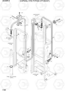 7180 3-SPOOL HYD PIPING (TF-MAST) 25/30BR-9, Hyundai