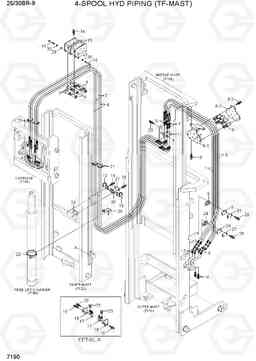 7190 4-SPOOL HYD PIPING (TF-MAST) 25/30BR-9, Hyundai