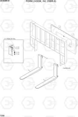 7230 FORK (HOOK, INI, 25BR-9) 25/30BR-9, Hyundai