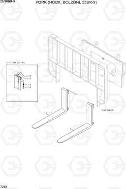 7232 FORK (HOOK, BOLZONI, 25BR-9) 25/30BR-9, Hyundai