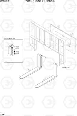 7250 FORK (HOOK, INI, 30BR-9) 25/30BR-9, Hyundai