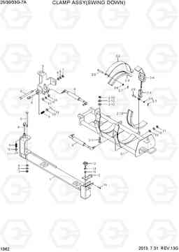 1062 FUEL TANK CLAMP ASSY (SWING DOWN) 25/30/33G-7A, Hyundai