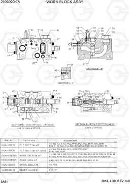 3A81 WORK BLOCK ASSY (33G-7A) 25/30/33G-7A, Hyundai