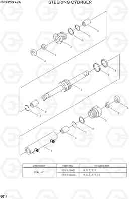 5011 STEERING CYLINDER 25/30/33G-7A, Hyundai