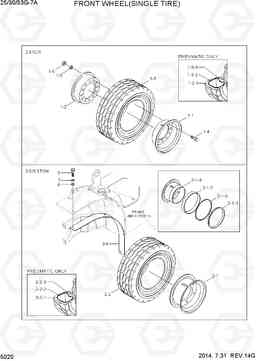 5020 FRONT WHEEL (SINGLE TIRE) 25/30/33G-7A, Hyundai