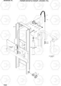 7020 INNER MAST (V-MAST, 25/30G-7A) 25/30/33G-7A, Hyundai