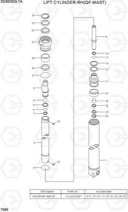 7595 LIFT CYLINDER-RH (QF-MAST) 25/30/33G-7A, Hyundai