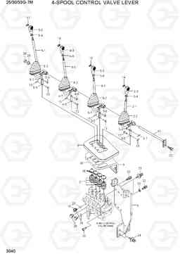 3040 4-SPOOL CONTROL VALVE LEVER 25/30/33G-7M, Hyundai