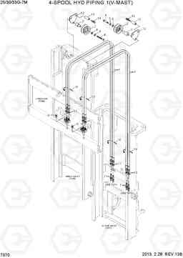 7070 4-SPOOL HYD PIPING 1 (V-MAST) 25/30/33G-7M, Hyundai