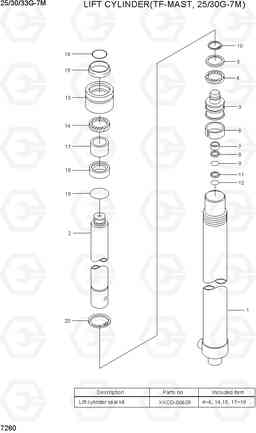 7260 LIFT CYLINDER (TF-MAST,25/30G-7M) 25/30/33G-7M, Hyundai