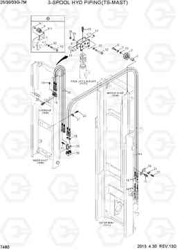 7480 3-SPOOL HYD PIPING (TS-MAST) 25/30/33G-7M, Hyundai