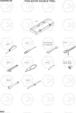 8040 TOOLS(FOR DOUBLE TIRE) 25/30/33G-7M, Hyundai