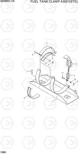 1060 FUEL TANK CLAMP ASSY(STD) 25/30GC-7A, Hyundai