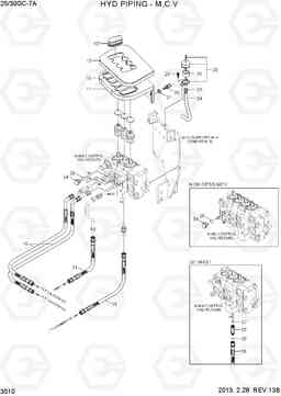 3010 HYD PIPING-MCV 25/30GC-7A, Hyundai