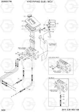 3030 4-SPOOL CONTROL LEVER 25/30GC-7A, Hyundai