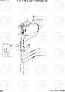 3050 HYD PIPING ASSY-DASHBOARD 25/30GC-7A, Hyundai