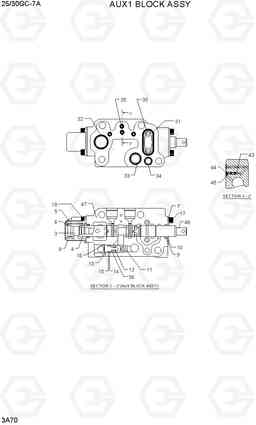 3A70 AUX 1 BLOCK ASSY 25/30GC-7A, Hyundai
