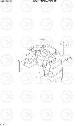 6100 COUNTERWEIGHT 25/30GC-7A, Hyundai