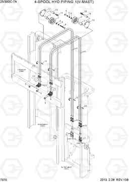 7070 4-SPOOL HYD PIPING 1 (V-MAST) 25/30GC-7A, Hyundai